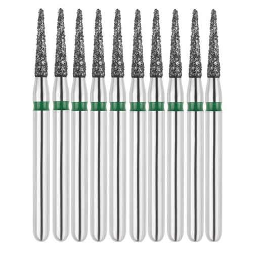 Vakker FG #852.012 Coarse Grit Christmas Tree Shaped Diamond Bur, 10/Pk. 151µm, overall length
