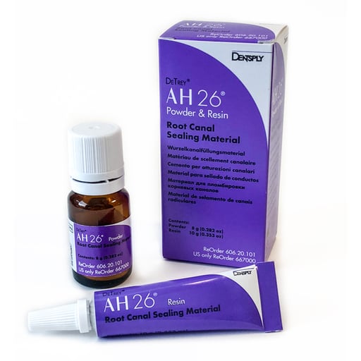 AH 26 Root Canal Sealer Complete Package: 8 gm Powder and 10 gm Resin. Resin-based, nonacrylic