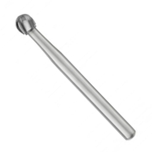 TriRockDental FG #2 Round Carbide Burs, Single Use, 100/Pk. Head diameter 0.7 mm, head length 1.0